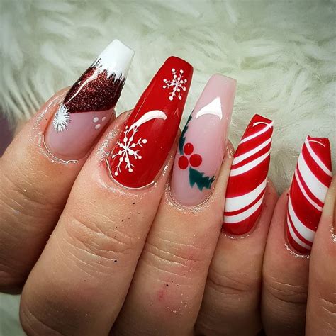 cute acrylic nails christmas|christmas nail designs long.